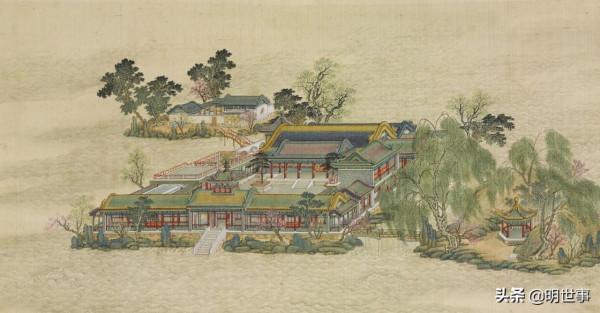 圓明園內觀賞龍舟競渡的蓬島瑤臺