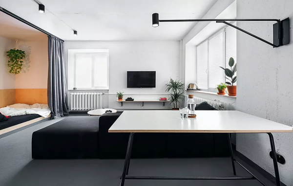 40平米小戶型，個性且帶有粗獷品味工業風