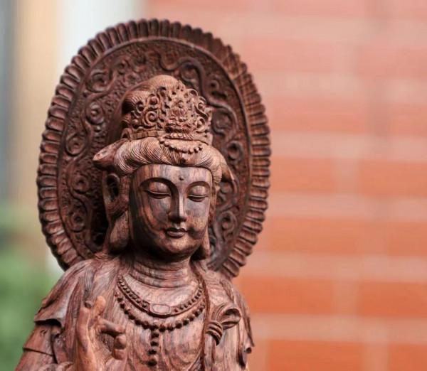 木雕，原來可以這麼美！海南黃花梨手工雕刻——飄帶觀音