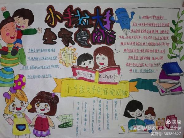 小手拉大手，全家愛閱讀—古楚小學舉辦繪畫、手抄報作品展示活動