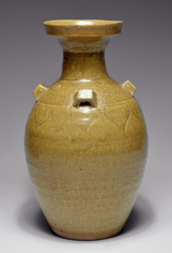 南北朝時期青黃釉四系壺 南北朝時期青黃釉四系壺