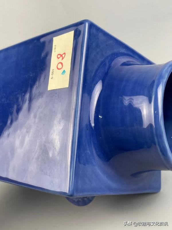 清祭藍釉四方輔首耳瓶鑑賞