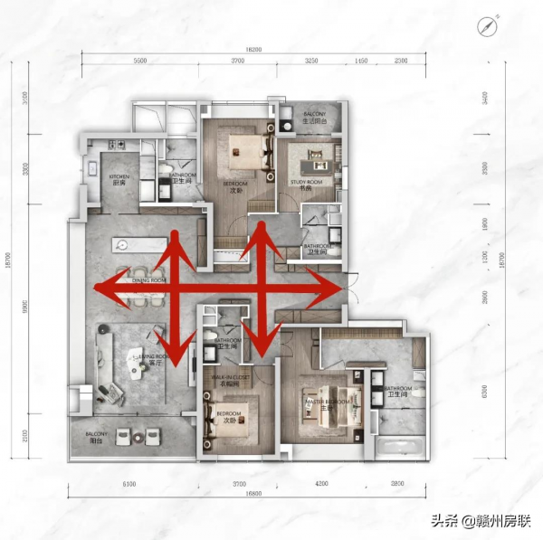 285㎡的入門級大平層,第三代豪宅樣本,LDKG邊廳+雙十字型動線 285㎡的入門級大平層,第三代豪宅樣本,LDKG邊廳+雙十字型動線