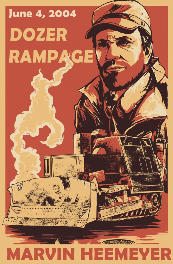 被美國政府欺負後，他做了一輛坦克把市長家推了