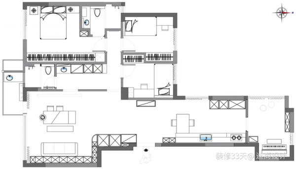 軟膜燈+拱形門+無踢腳線，有娃家庭也能擁有‘純粹極簡宅’