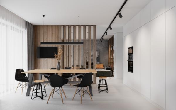 極簡主義，白色主調使得整體更加舒適、簡單、整潔