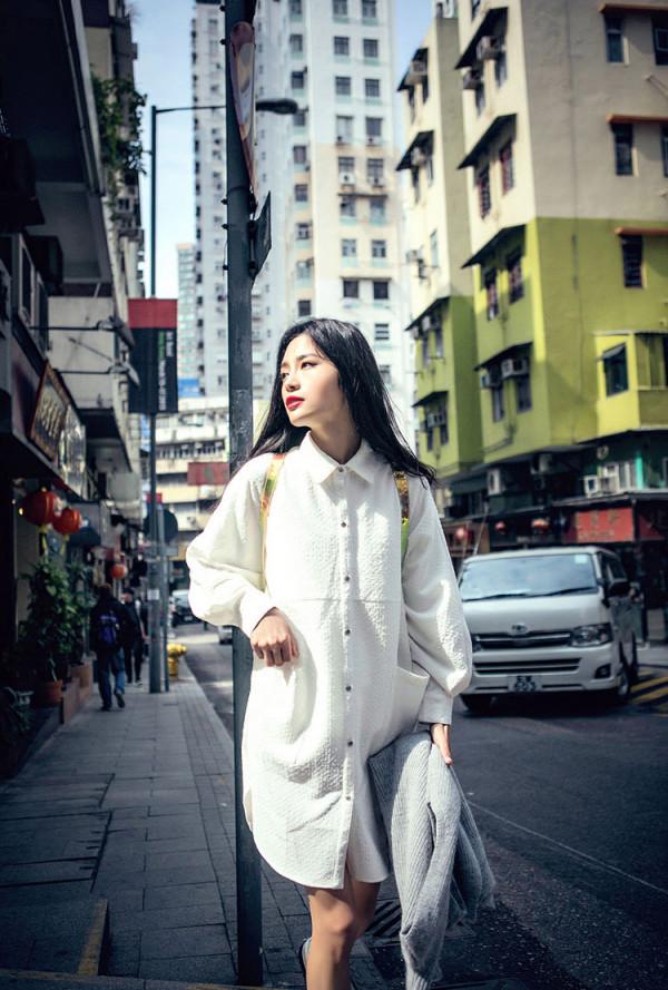 秋天你怎麼能沒有一款襯衣裙，“BF風Oversize”的長款襯衫裙