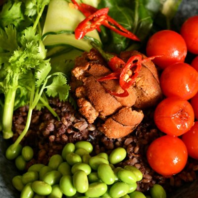 三文魚海膽波奇飯 三文魚海膽波奇飯