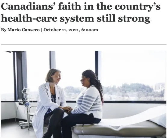 經歷大流行考驗後,77%加拿大人對醫療體系有信心,越年輕越滿意 經歷大流行考驗後,77%加拿大人對醫療體系有信心,越年輕越滿意