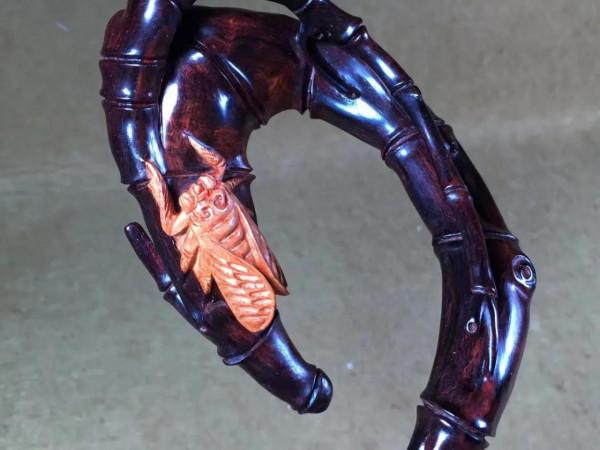 彎如蠍尾，竹生千歲！意境無雙的海南黃花梨746840木雕作品