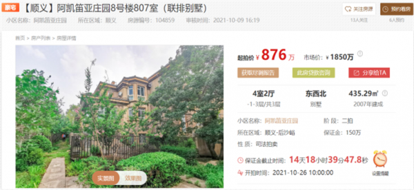 800萬買聯排別墅？阿凱笛亞莊園骨折價上拍，讓利千萬該出手嗎