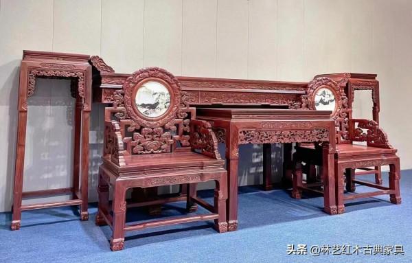 尚比亞血檀 靈芝中堂六件套