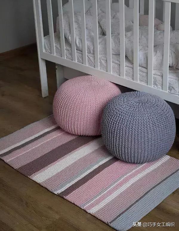 家裡的舊毛線，拿來鉤幾個圓形凳子，簡單好學，全家人都會喜歡