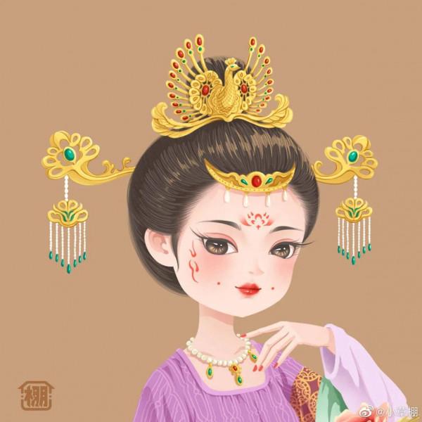 分享古風圖片——唐代裝容，髮飾，好好看啊