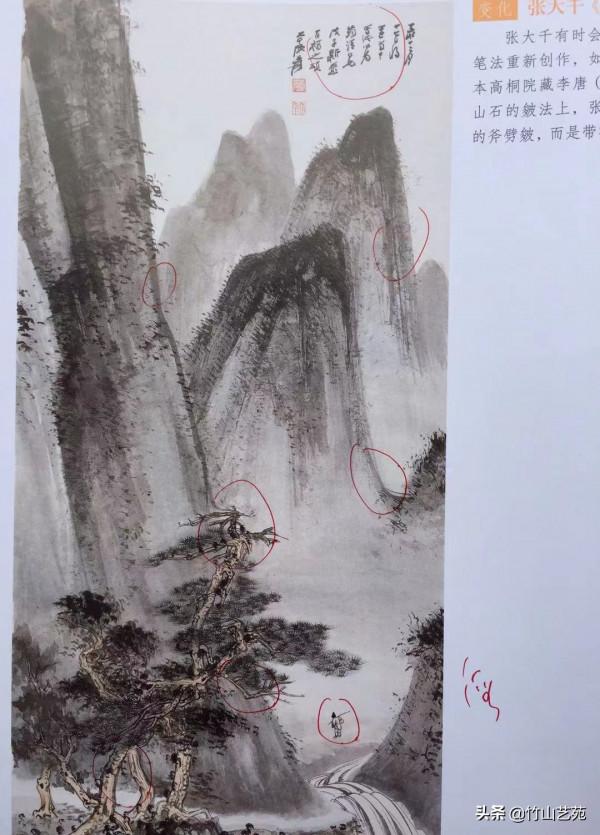 從某書中看到的疑似張大千假畫，你能看出假在哪裡嗎