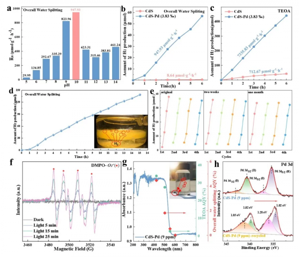 陝科大｜單原子Pd修飾CdS奈米催化劑模擬日光誘導全分解水產氫