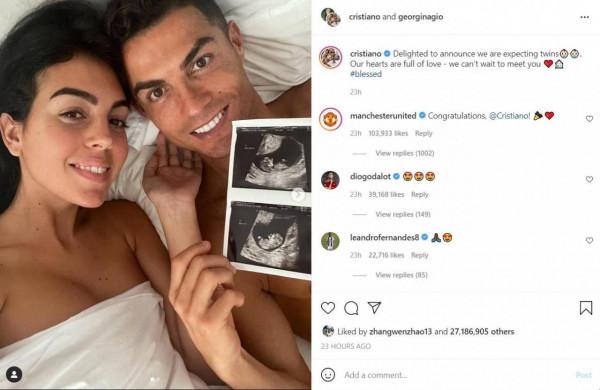 2700萬個贊！C羅雙胞胎的社媒動態點贊數創運動員新紀錄