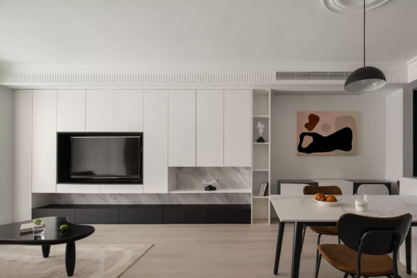 100㎡現代簡約風格新房裝修，法式背景牆溫柔浪漫