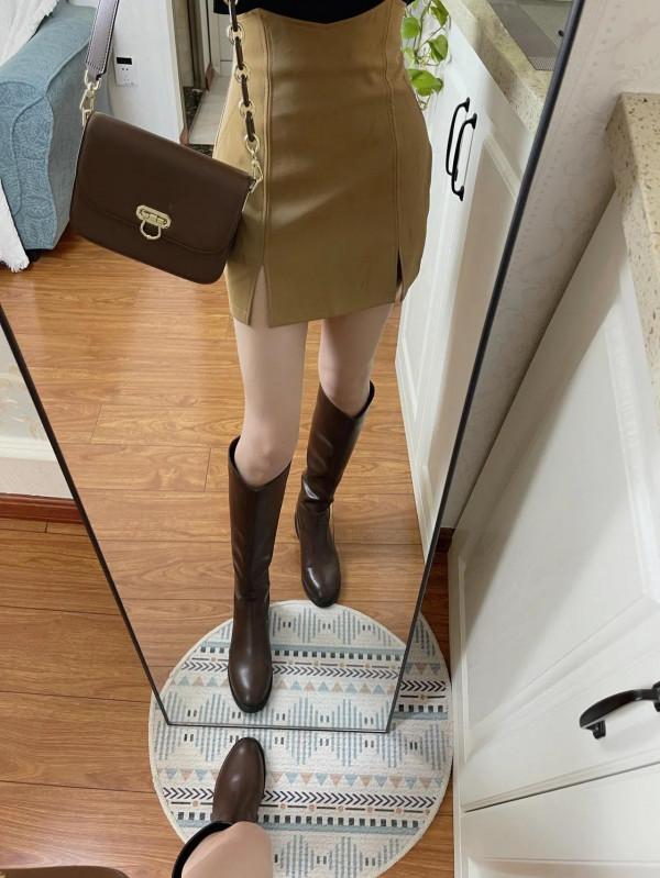 棕色系長筒靴 休閒 百搭