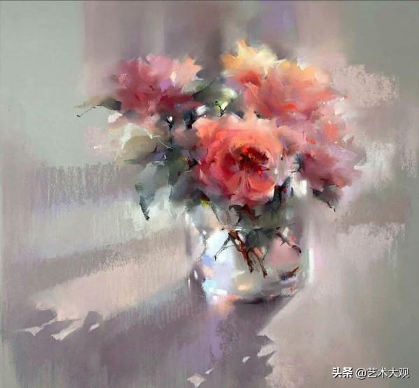 絢麗的花卉色粉畫——法國女畫家奧萊娜繪畫作品欣賞