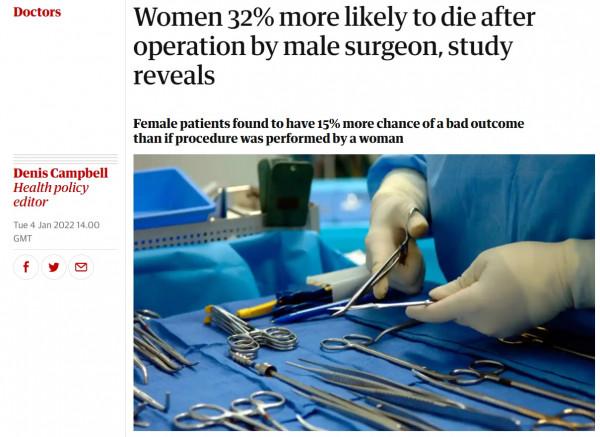 國外研究，女醫生做手術，患者死亡率更低！醫生性別會影響病情？