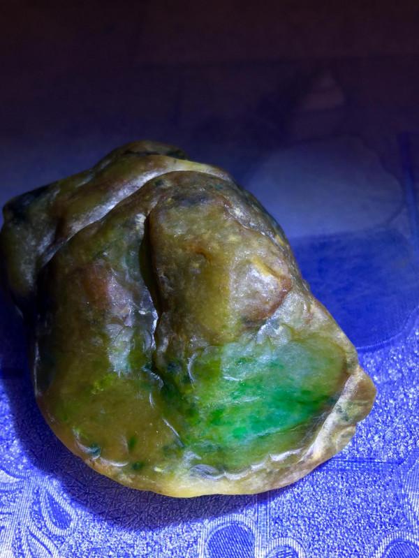 大馬坎水石，黃加綠冰種，肉質乾淨，高階精品翡翠收藏以及投資