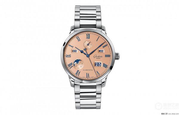 格拉蘇蒂原創推出全新議員卓越萬年曆鮭魚盤限量版腕錶