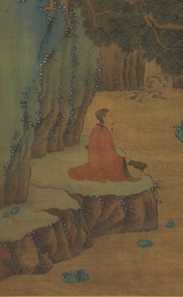 元 任仁發《橫琴高士圖軸》