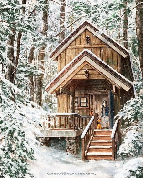 每日插畫｜aeppol的治癒系森林少女日記，休息一會兒再走也沒關係