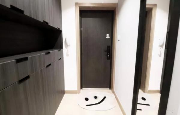 50㎡一字型公寓，玄關鞋櫃可做電視牆，超經典的簡約一居室