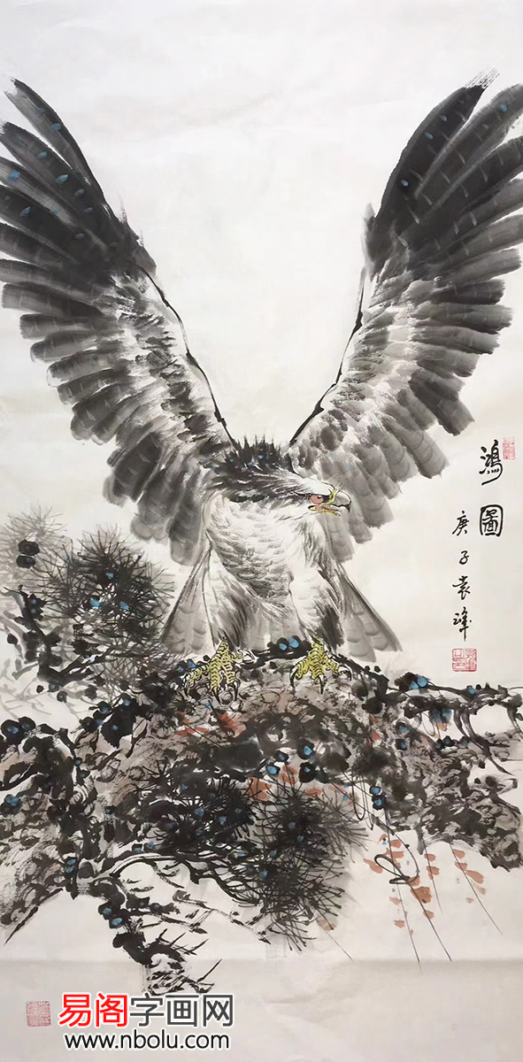 袁峰畫鷹：高瞻遠矚，沉穩睿智