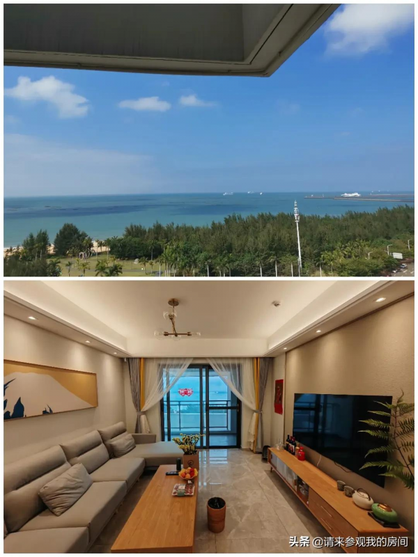 2.5萬裝修的海景公寓。一線海景，省錢裝修，日式原木風