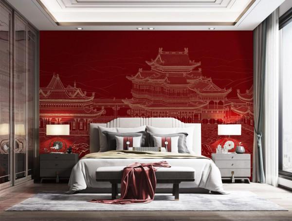 柏克利701號系列，國潮刺繡牆布