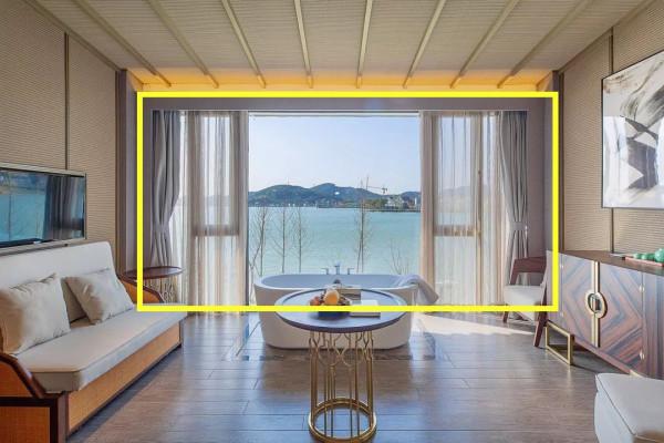 我理想中的“湖景房”戶型，坐在客廳裡就能見湖見景，想想就開心