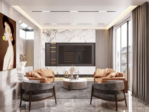 241平米別墅住宅 暖橙佈置的華麗高階