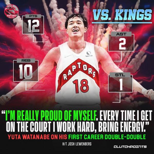 渡邊雄太收穫生涯首次兩雙，日本雙星閃耀NBA