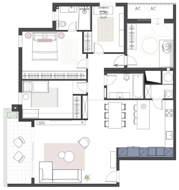 135平米的家不愛奢華愛素雅，讓一家四口都成為空間的主角