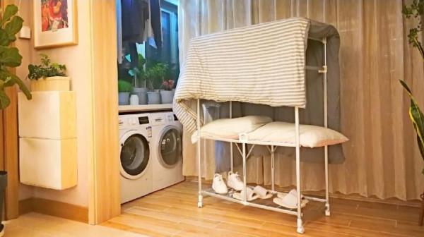 沒陽臺找不到地方晾衣服？這樣設計至少能晾50件衣服