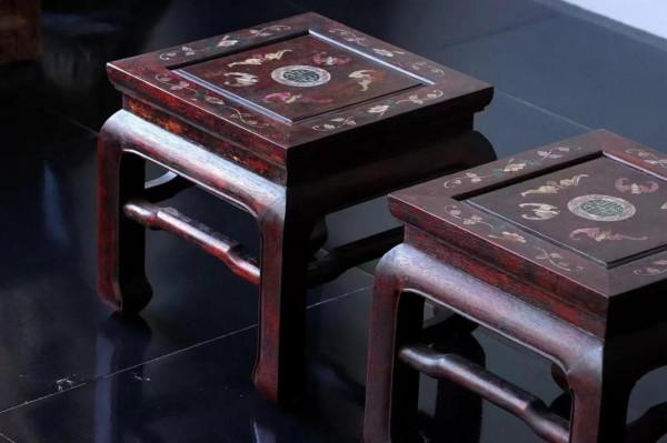 花梨木茶凳一套，鐵力 太師椅方臺一套