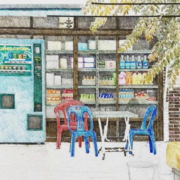 【繪畫參考】韓國畫師Lee me kyeoung記錄傳統街邊小店 ​（場景參考）