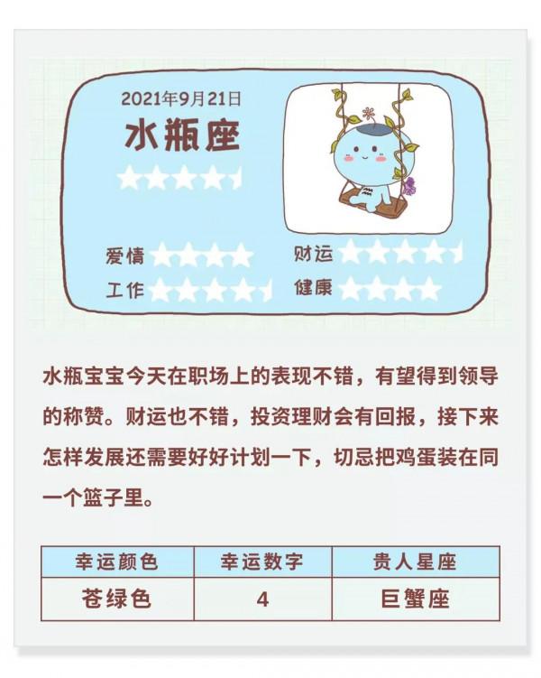 圖說星座：十二星座日運（九月二十一日）