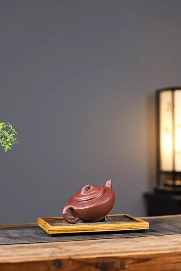 「扁竹壺」吳琳，國家級工藝美術師 原礦紅皮龍180cc