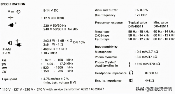 80年代音響 飛利浦Philips D8634收錄機