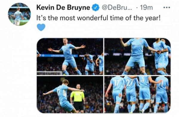 進球大戰中先拔頭籌，德布勞內賽後發推：這是一年來最精彩的時刻