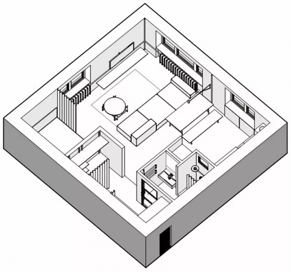 40平米小戶型，個性且帶有粗獷品味工業風