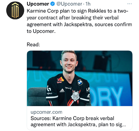 LOL:“我不想退役,只是沒人要”,Rekkles加入次級聯賽隊伍 LOL:“我不想退役,只是沒人要”,Rekkles加入次級聯賽隊伍