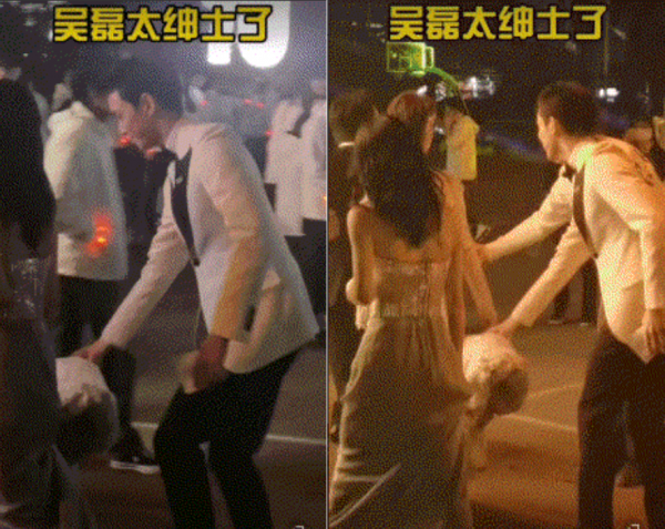 男星走紅毯有風險！幫女星提裙顯情商，吳京直男、沈騰杜江太尷尬