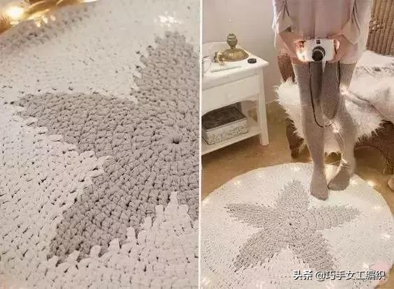 只用幾團布條線，就鉤出了好看又實用的桌墊地墊