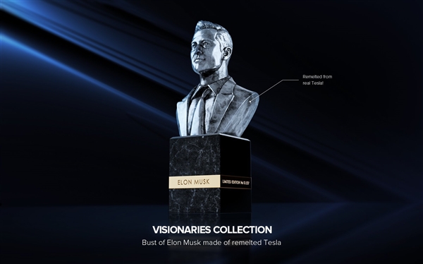 用料取自Model 3車身！馬斯克半身雕像上架引熱議，網友：太不像了