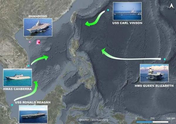 英美三艘航母闖南海，解放軍準備好了